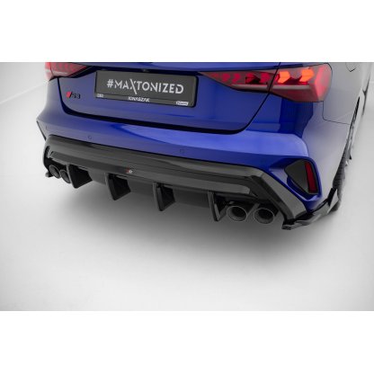 Maxton Design vložka zadního nárazníku pro Audi S3 8Y Facelift, černý lesklý plast ABS