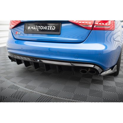 Maxton Design vložka zadního nárazníku pro Audi S4 B8, černý lesklý plast ABS, Sedan