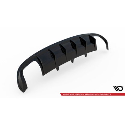 Maxton Design vložka zadního nárazníku pro Audi S4 B8, černý lesklý plast ABS, Sedan