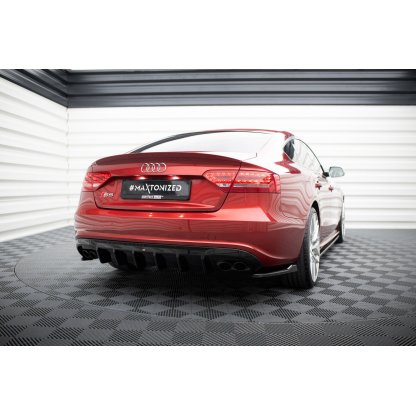 Maxton Design vložka zadního nárazníku pro Audi S5 8T, černý lesklý plast ABS, Sportback