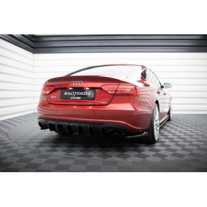 Maxton Design vložka zadního nárazníku pro Audi S5 8T, černý lesklý plast ABS, Sportback