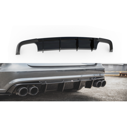Maxton Design vložka zadního nárazníku pro Audi S6 C7 FL, černý lesklý plast ABS
