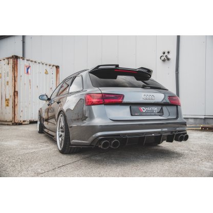 Maxton Design vložka zadního nárazníku pro Audi S6 C7 FL, černý lesklý plast ABS