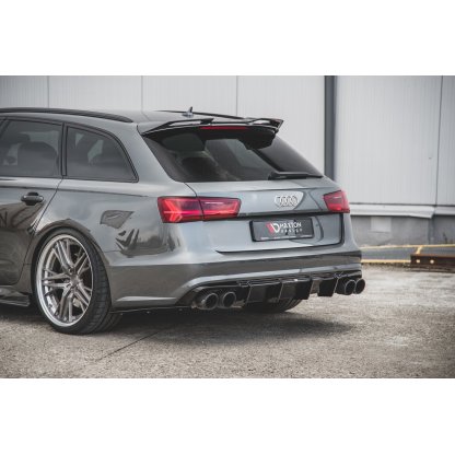Maxton Design vložka zadního nárazníku pro Audi S6 C7 FL, černý lesklý plast ABS