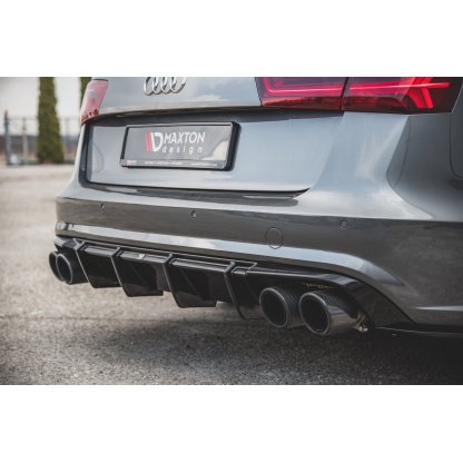 Maxton Design vložka zadního nárazníku pro Audi S6 C7 FL, černý lesklý plast ABS