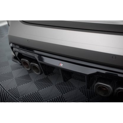 Maxton Design vložka zadního nárazníku pro BMW M3 G80, G81, černý lesklý plast ABS, Sedan/Touring
