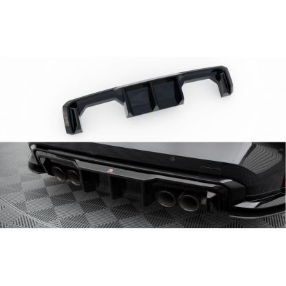 Maxton Design vložka zadního nárazníku pro BMW M3 G80, G81, černý lesklý plast ABS, Sedan/Touring
