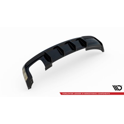 Maxton Design vložka zadního nárazníku pro BMW řada 1 E82 Facelift, černý lesklý plast ABS