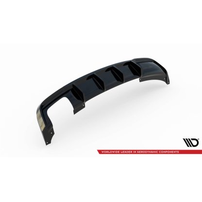 Maxton Design vložka zadního nárazníku pro BMW řada 1 E82 Facelift, černý lesklý plast ABS