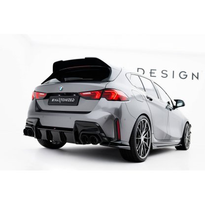 Maxton Design vložka zadního nárazníku pro BMW řada 1 F70, černý lesklý plast ABS, M135i