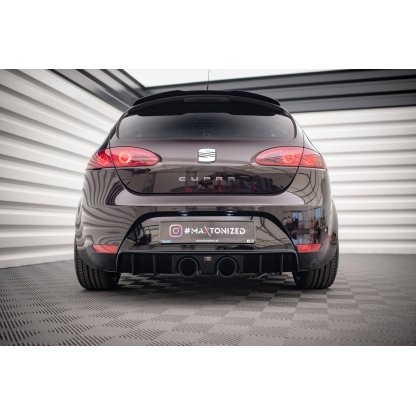 Maxton Design vložka zadního nárazníku pro Seat Leon Cupra Mk2, černý lesklý plast ABS