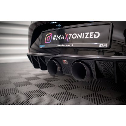 Maxton Design vložka zadního nárazníku pro Seat Leon Cupra Mk2, černý lesklý plast ABS
