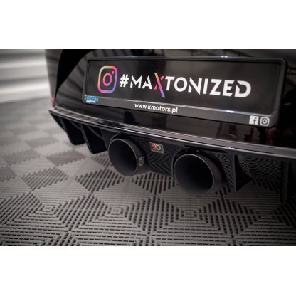 Maxton Design vložka zadního nárazníku pro Seat Leon Cupra Mk2, černý lesklý plast ABS