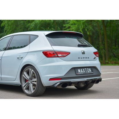 Maxton Design vložka zadního nárazníku pro Seat Leon Cupra Mk3, černý lesklý plast ABS