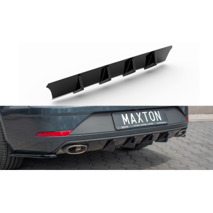 Maxton Design vložka zadního nárazníku pro Seat Leon Cupra Mk3 Facelift, carbon-Look, Combi