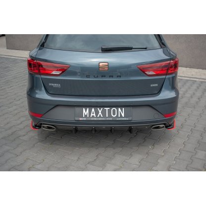 Maxton Design vložka zadního nárazníku pro Seat Leon Cupra Mk3 Facelift, carbon-Look, Combi