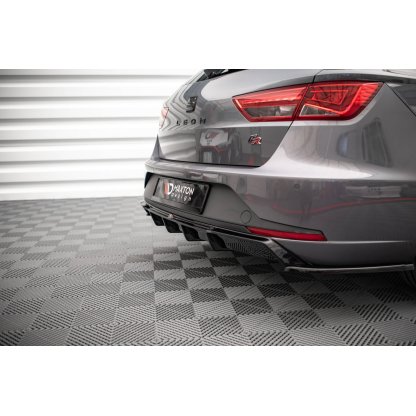 Maxton Design vložka zadního nárazníku pro Seat Leon FR Mk3, černý lesklý plast ABS, Sportstourer