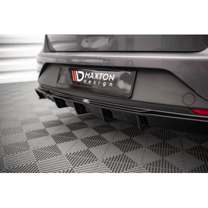 Maxton Design vložka zadního nárazníku pro Seat Leon FR Mk3, černý lesklý plast ABS, Sportstourer