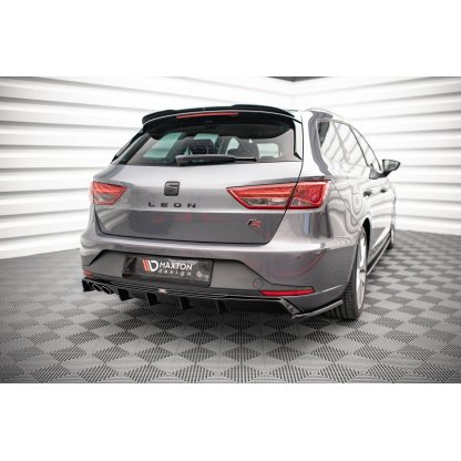 Maxton Design vložka zadního nárazníku pro Seat Leon FR Mk3, černý lesklý plast ABS, Sportstourer