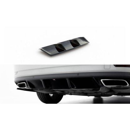 Maxton Design vložka zadního nárazníku pro Škoda Superb Mk3, Mk3 FL, černý lesklý plast ABS