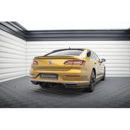 Maxton Design vložka zadního nárazníku pro Volkswagen Arteon, černý lesklý plast ABS