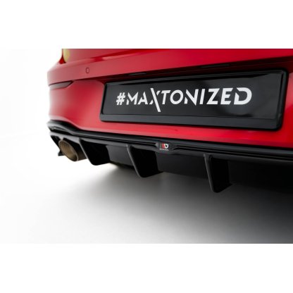 Maxton Design vložka zadního nárazníku pro Volkswagen Golf GTI Mk8, černý lesklý plast ABS, Clubsport