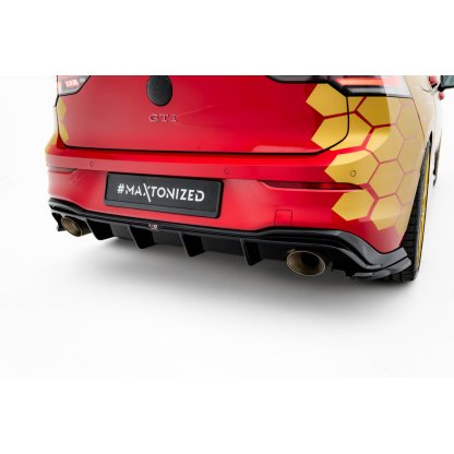 Maxton Design vložka zadního nárazníku pro Volkswagen Golf GTI Mk8, černý lesklý plast ABS, Clubsport