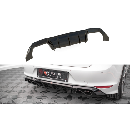 Maxton Design vložka zadního nárazníku pro Volkswagen Golf R Mk7, černý lesklý plast ABS