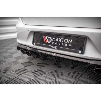Maxton Design vložka zadního nárazníku pro Volkswagen Golf R Mk7, černý lesklý plast ABS