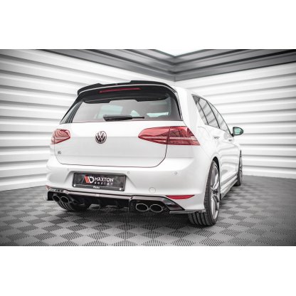 Maxton Design vložka zadního nárazníku pro Volkswagen Golf R Mk7, černý lesklý plast ABS
