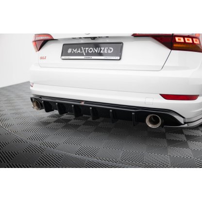 Maxton Design vložka zadního nárazníku pro Volkswagen Jetta Mk7 GLI, černý lesklý plast ABS