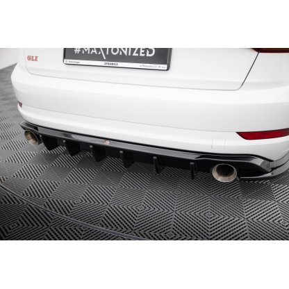 Maxton Design vložka zadního nárazníku pro Volkswagen Jetta Mk7 GLI, černý lesklý plast ABS