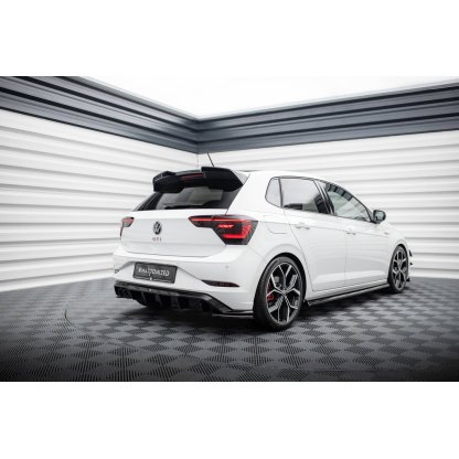 Maxton Design vložka zadního nárazníku pro Volkswagen Polo GTI Mk6 Facelift, černý lesklý plast ABS
