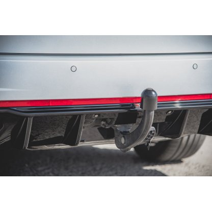 Maxton Design vložka zadního nárazníku ver.2 pro Škoda Octavia RS Mk3, černý lesklý plast ABS, pro dieselové motory