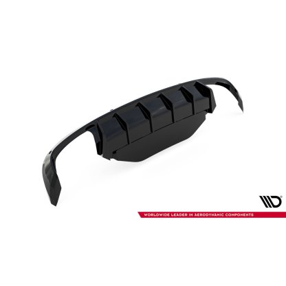Maxton Design vložka zadního nárazníku ver.2 pro Škoda Superb Mk3, černý lesklý plast ABS, Liftback / Combi