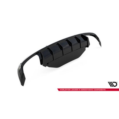 Maxton Design vložka zadního nárazníku ver.2 pro Škoda Superb Mk3, černý lesklý plast ABS, Liftback / Combi