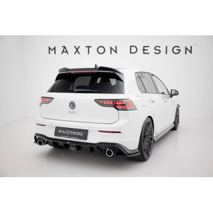 Maxton Design vložka zadního nárazníku ver.2 pro Volkswagen Golf GTI Mk8, černý lesklý plast ABS
