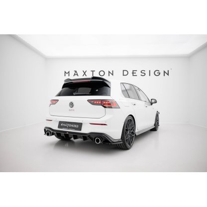 Maxton Design vložka zadního nárazníku ver.2 pro Volkswagen Golf GTI Mk8, černý lesklý plast ABS