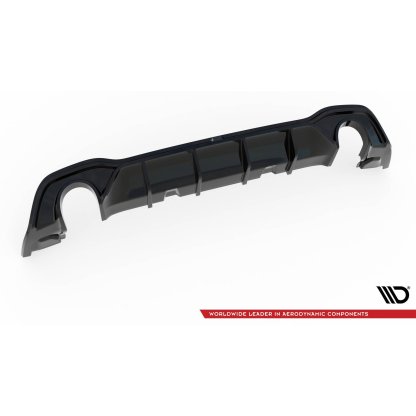 Maxton Design vložka zadního nárazníku ver.2 pro Volkswagen Golf GTI Mk8, černý lesklý plast ABS