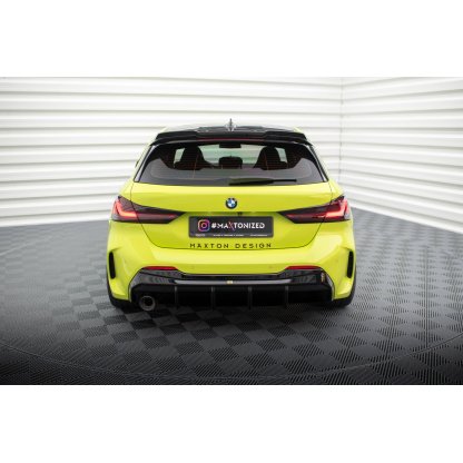 Maxton Design vložka zadního nárazníku ver.3 pro BMW řada 1 F40, černý lesklý plast ABS, M-Pack, s jednoduchou koncovkou na jedné straně