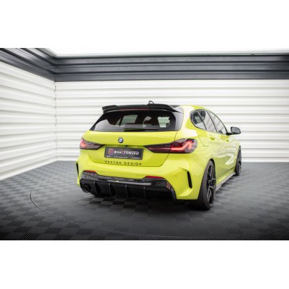 Maxton Design vložka zadního nárazníku ver.3 pro BMW řada 1 F40, černý lesklý plast ABS, M-Pack, s jednoduchou koncovkou na jedné straně