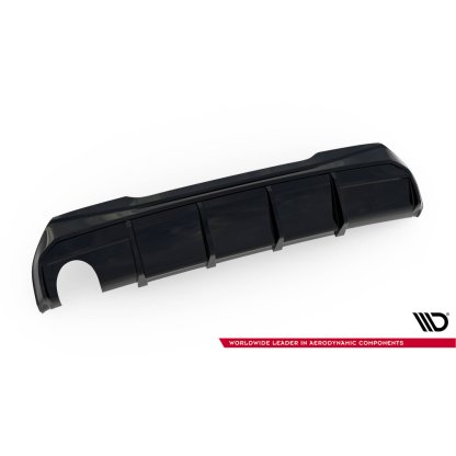 Maxton Design vložka zadního nárazníku ver.3 pro BMW řada 1 F40, černý lesklý plast ABS, M-Pack, s jednoduchou koncovkou na jedné straně
