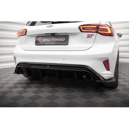 Maxton Design vložka zadního nárazníku ver.3 pro Ford Focus ST Mk4, černý lesklý plast ABS