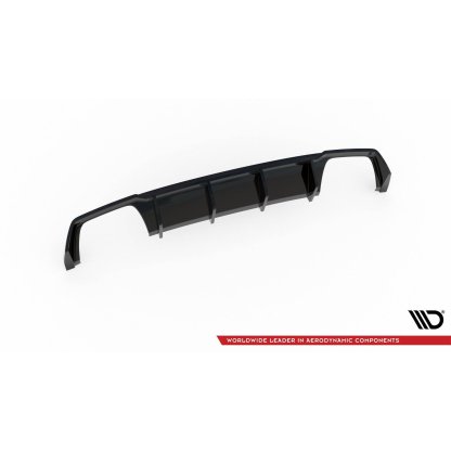 Maxton Design vložka zadního nárazníku ver.3 pro Seat Leon Cupra Mk3 Facelift, černý lesklý plast ABS