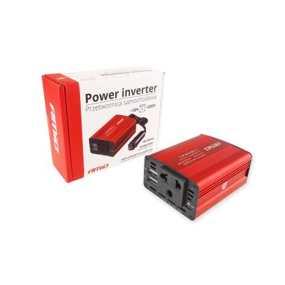 Měnič napětí AMiO 12V/230V, 150W/300W 2xUSB, 02468