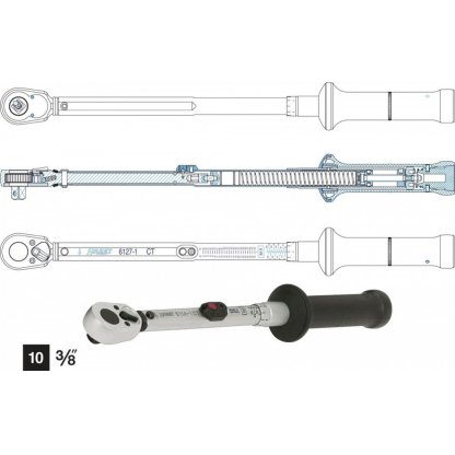 Momentový klíč 3/8" s US stupnicí, Hazet 6114-1CT - HA078424