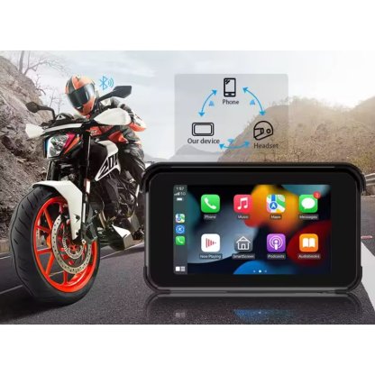 Monitor 5" na motocykl s Apple CarPlay, Android auto, Bluetooth, USB, micro SD, TPMS