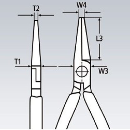 Montážní rovné ploché kleště 200 mm Knipex - 2801200