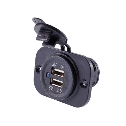 Nabíječka 12/24V s krytem, 2x USB (3,1A), 63210