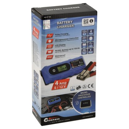 Nabíječka mikroprocesor 4Amp 6/12V Pb/GEL LCD display, 07146
